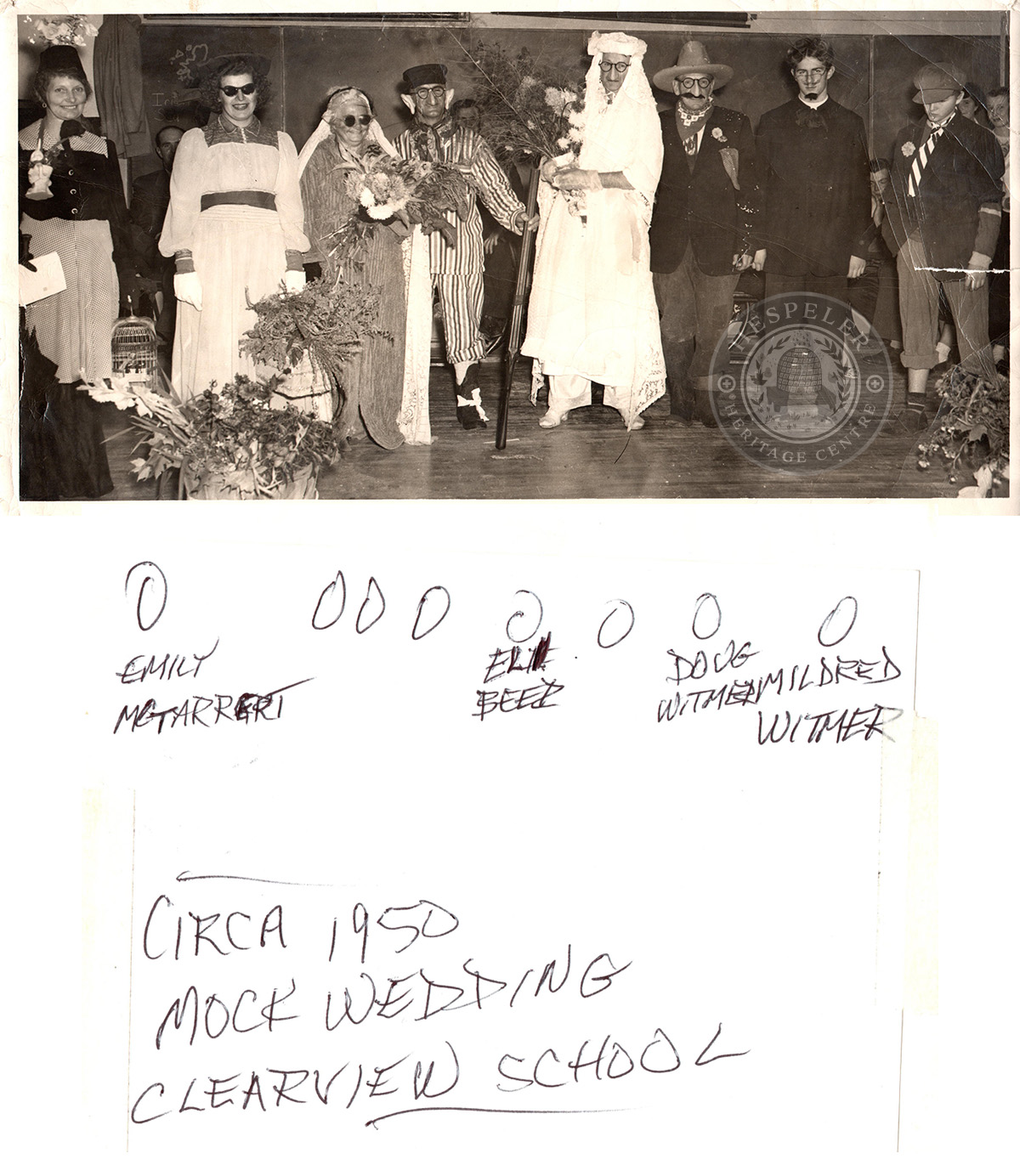 Clearview School c. 1950 mock wedding